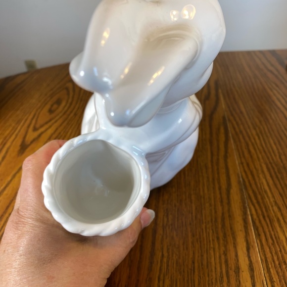 Rae Dunn Easter Bunny Rabbit Magenta Backpack Flower Basket Vase Rabbit HOP 11" - Picture 4 of 6